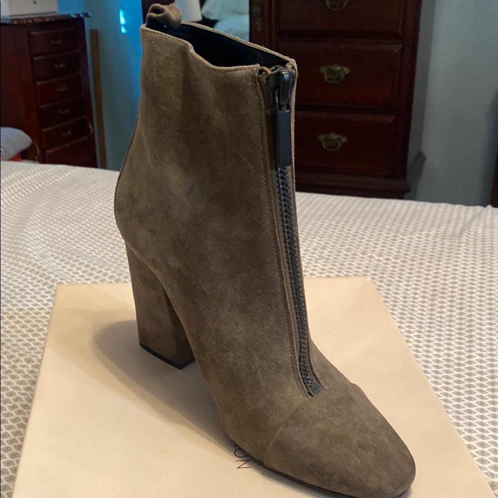 OLIVE SUEDE BOOTIES!!